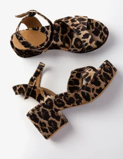 Penelope Chilvers Heeled Shoes | Sandals*Azalea Leopard Velvet Sandal