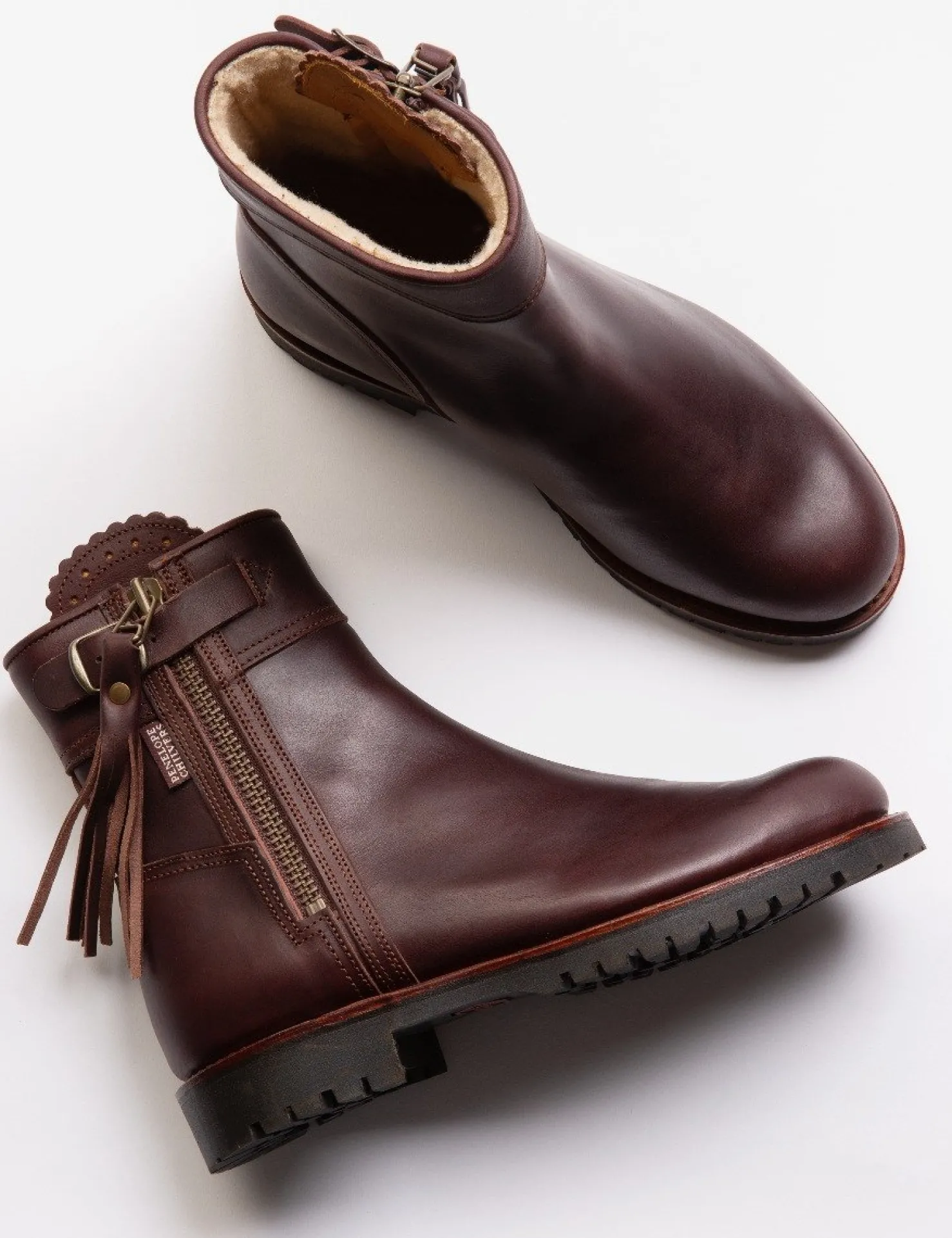 Penelope Chilvers Winter Boots | Wool & Shearling*Cropped Wool-Lined Tassel Boot
