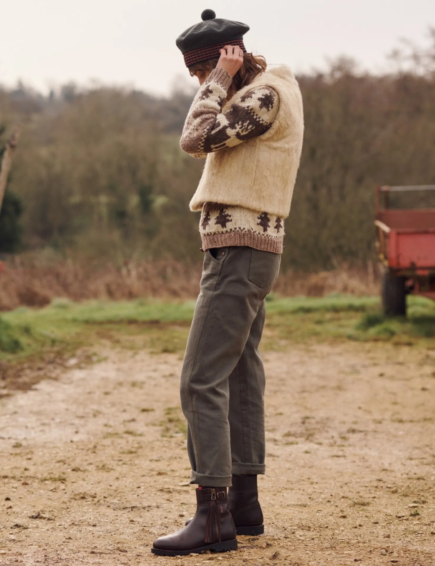 Penelope Chilvers Winter Boots | Wool & Shearling*Cropped Wool-Lined Tassel Boot