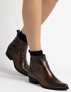 Penelope Chilvers Ankle Boots*Frontier Metallic Leather Boot