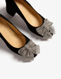 Penelope Chilvers Heeled Shoes*Gamine Bow Suede Shoe