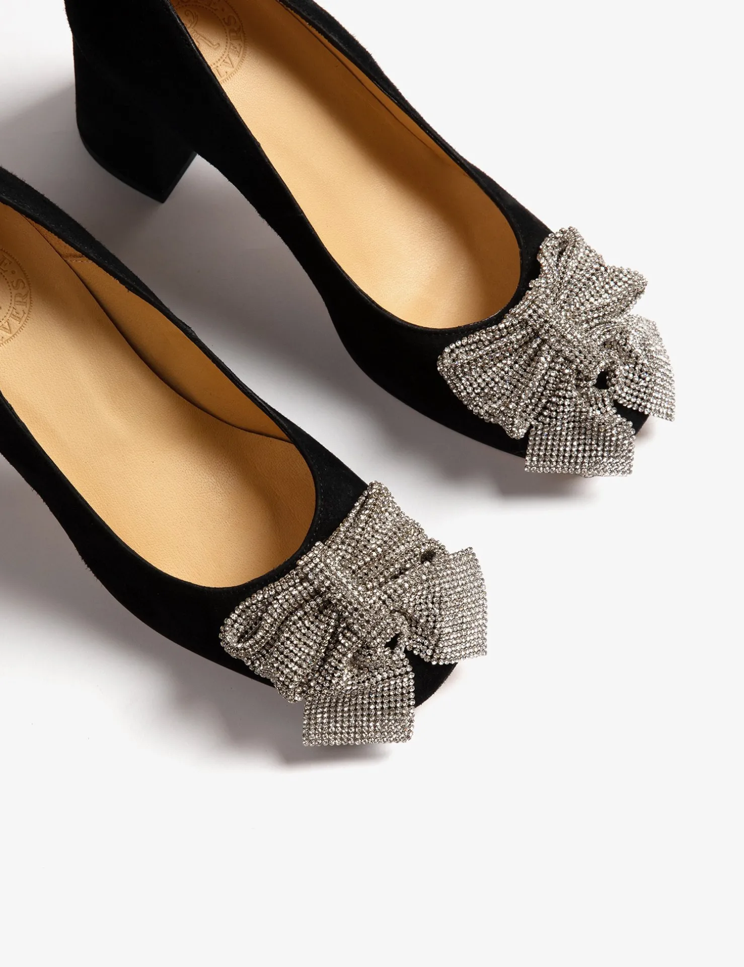 Penelope Chilvers Heeled Shoes*Gamine Bow Suede Shoe