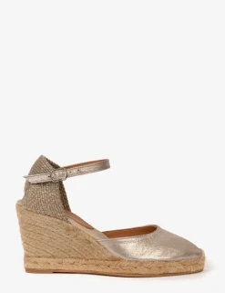 Penelope Chilvers Espadrilles*High Mary Jane Metallic Leather Espadrille