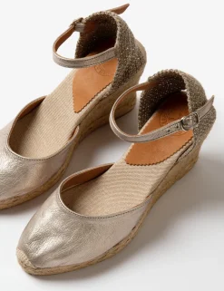 Penelope Chilvers Espadrilles*High Mary Jane Metallic Leather Espadrille