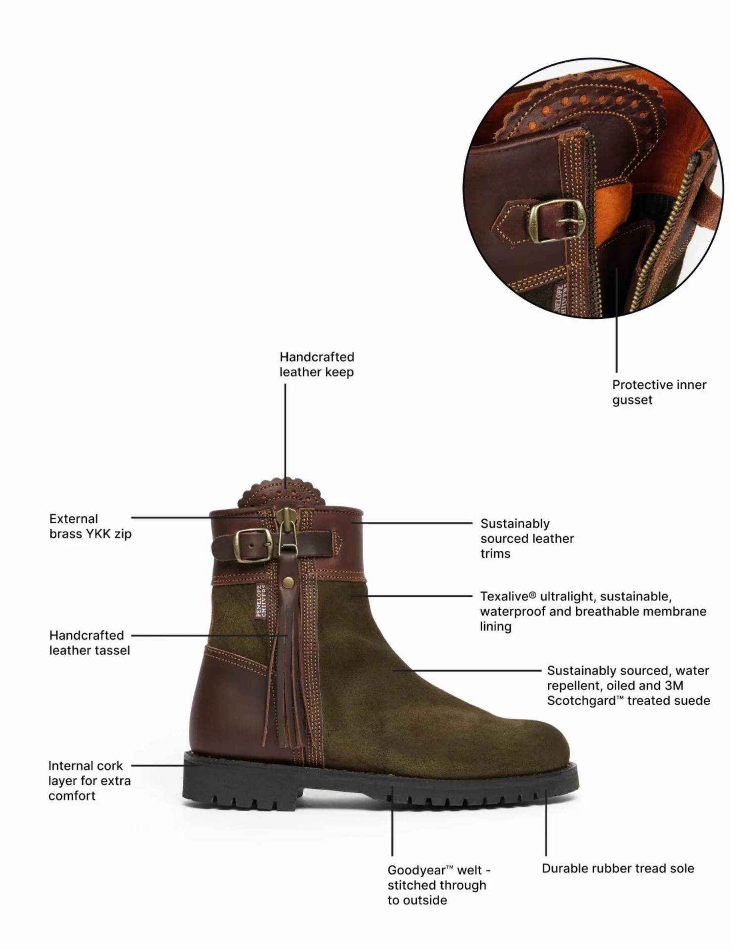 Penelope Chilvers Winter Boots | Goodyear Welt Boots*Inclement Cropped Tassel Boot