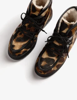 Penelope Chilvers Winter Boots | Lace Up Boots*Incredible Tortoiseshell Shearling-Lined Boot