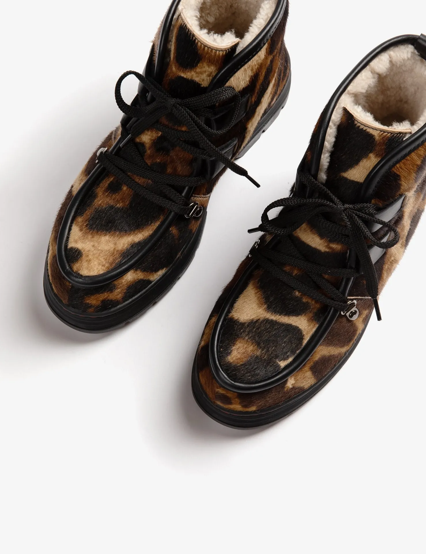 Penelope Chilvers Winter Boots | Lace Up Boots*Incredible Tortoiseshell Shearling-Lined Boot
