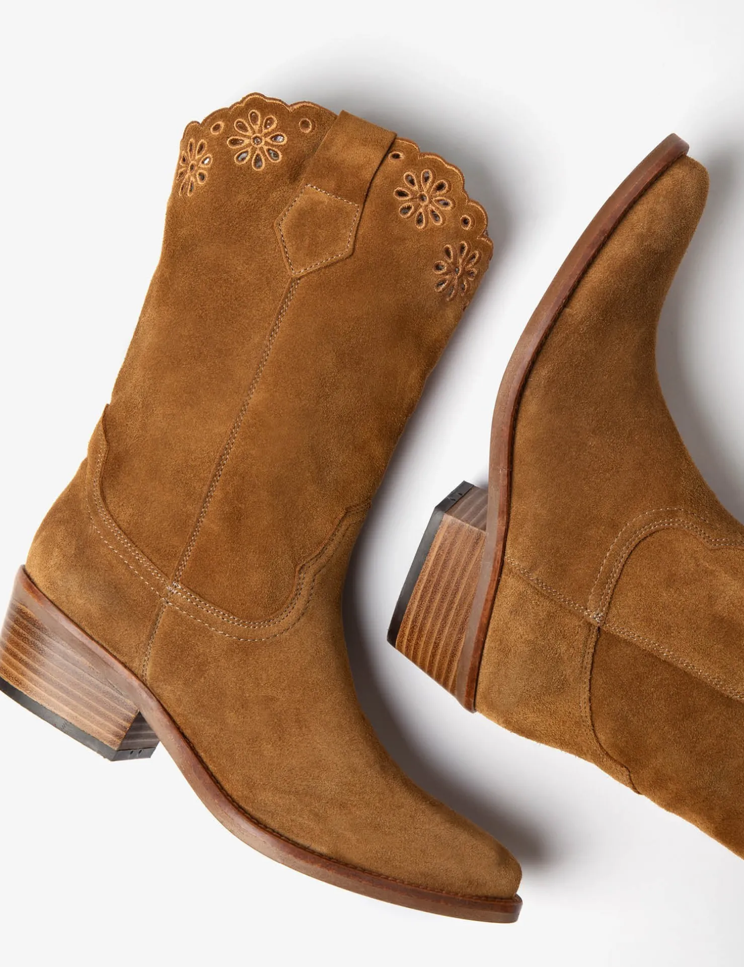 BOY Penelope Chilvers Cowboy Boots*Jesse Broderie Suede Cowboy Boot