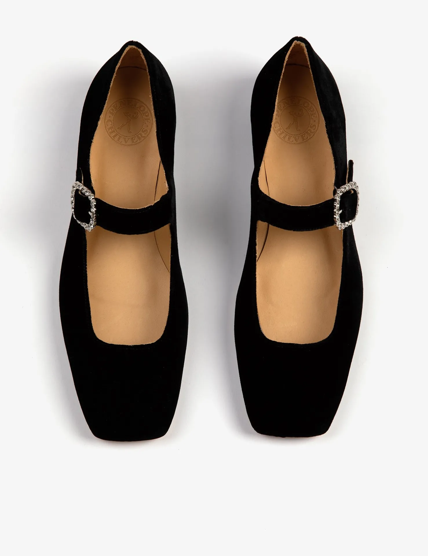 Penelope Chilvers Heeled Shoes | Mary Janes*Low Mary Jane Diamante Velvet Shoe