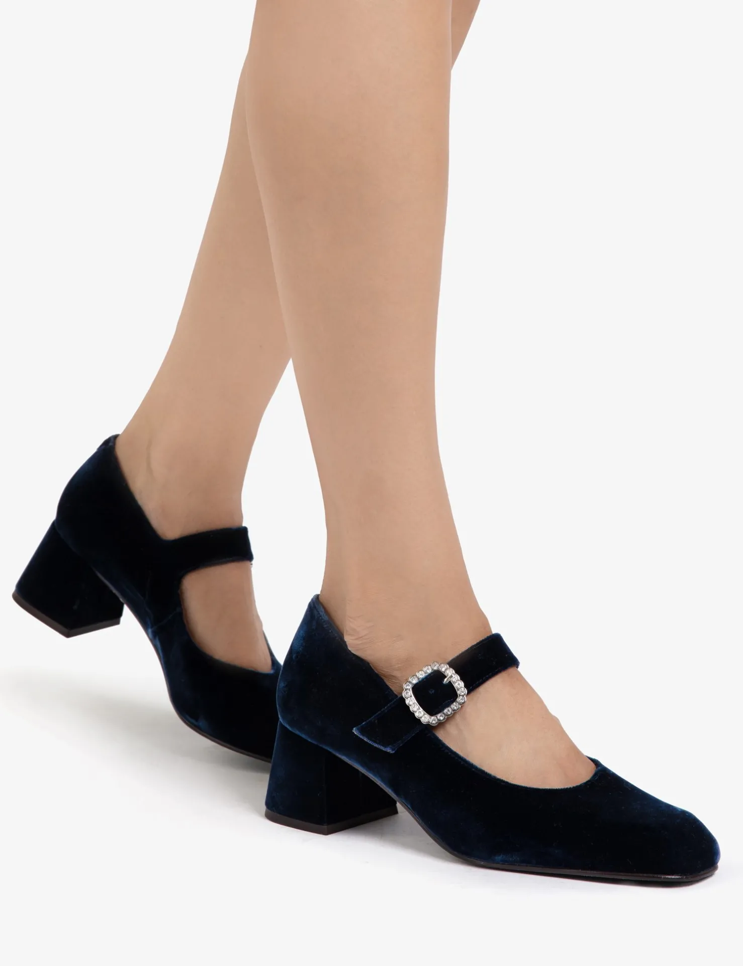Penelope Chilvers Heeled Shoes | Mary Janes*Mid Mary Jane Diamante Velvet Shoe