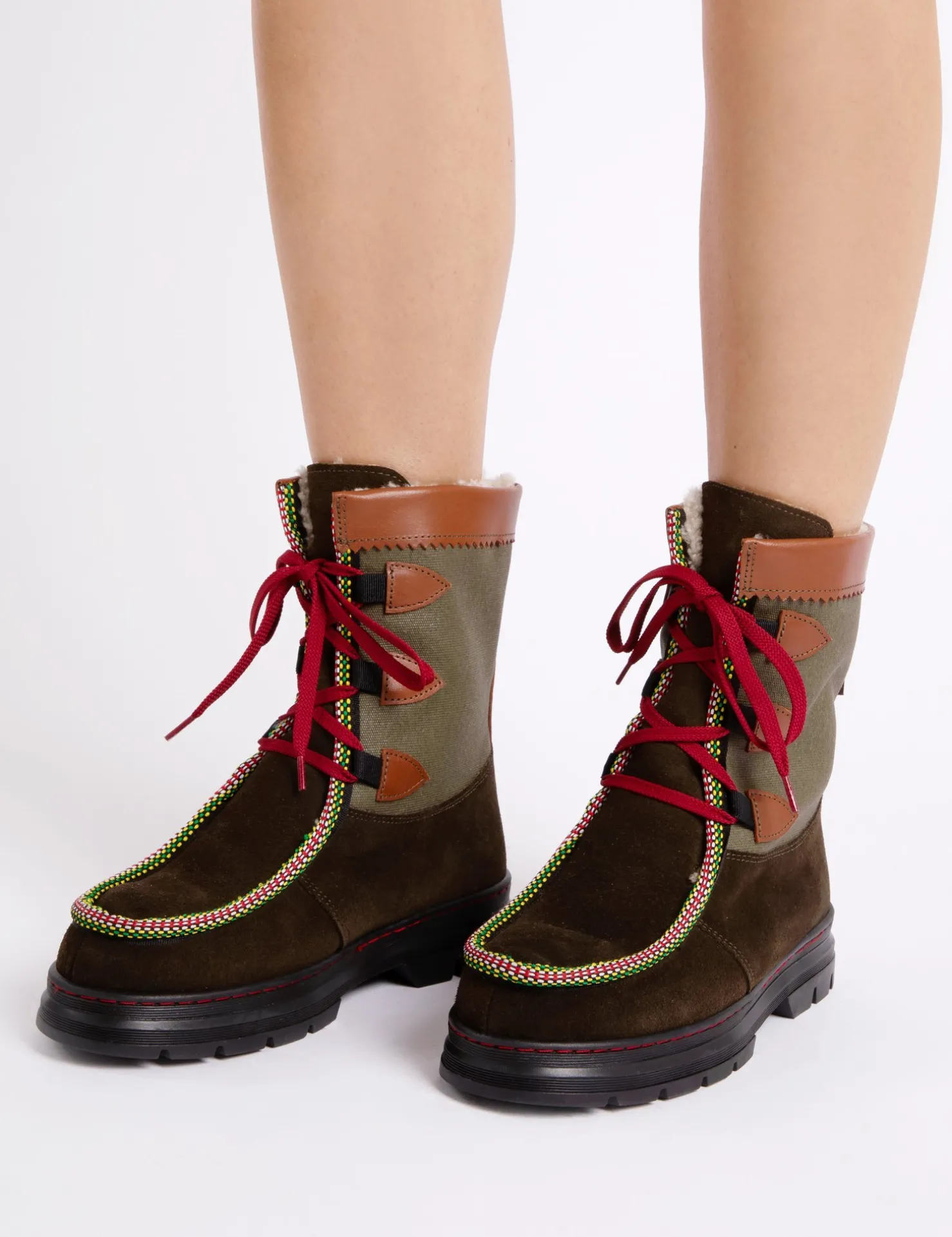 Penelope Chilvers Winter Boots | Lace Up Boots*Midcalf Intrepid Suede Shearling-Lined Boot