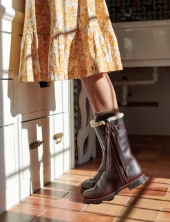 Penelope Chilvers Winter Boots | Wool & Shearling*Midcalf Lined Tassel Boot