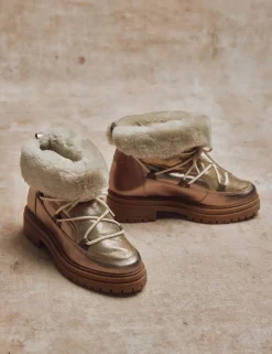 Penelope Chilvers Winter Boots | Wool & Shearling*Stornoway Metallic Shearling-Lined Boot